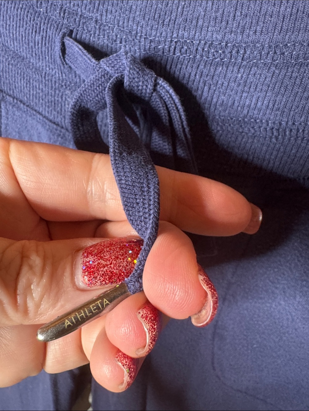Athleta Coaster Luxe High Rise Jogger Pants Navy Blue MP Medium Petite - Picture 4 of 10